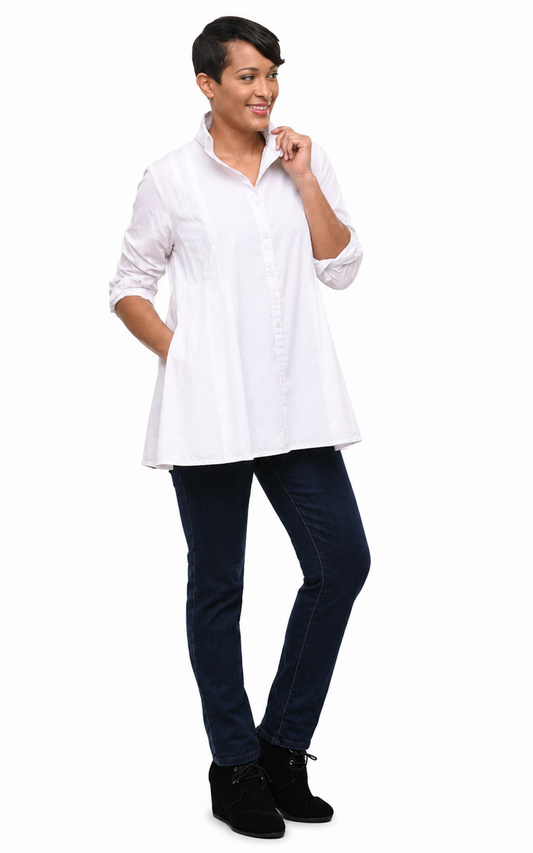 FINAL SALE SDC801 Blythe  Button Down in White*