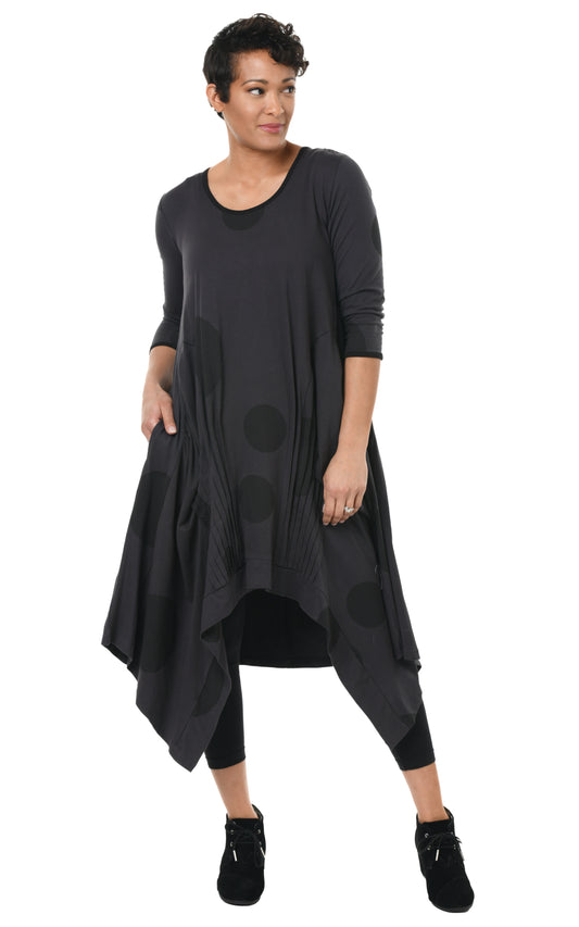 FINAL SALE SDM49 Lexi in Charcoal Striped Circles*