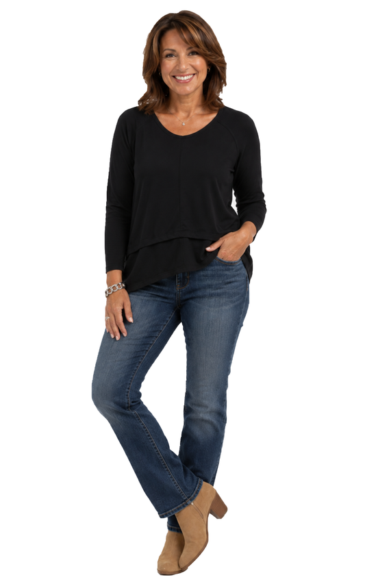 FINAL SALE SDM811 Presley Pullover in Black by Snapdragon & Twig*
