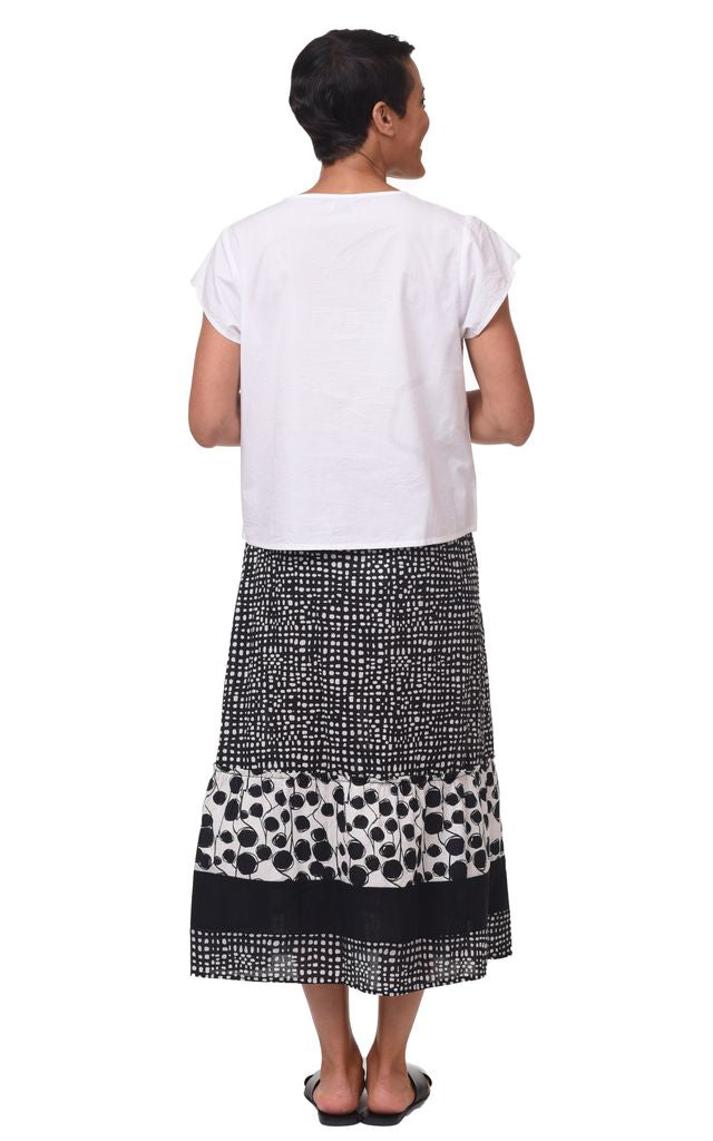 CV1161 Ryder Skirt in Black Dots