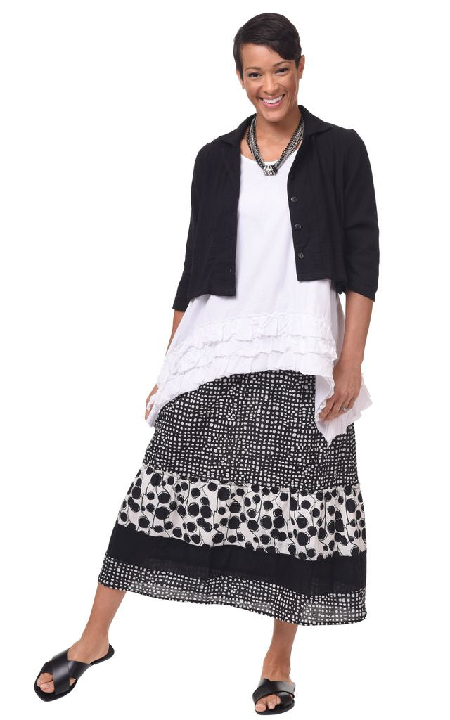 CV1161 Ryder Skirt in Black Dots