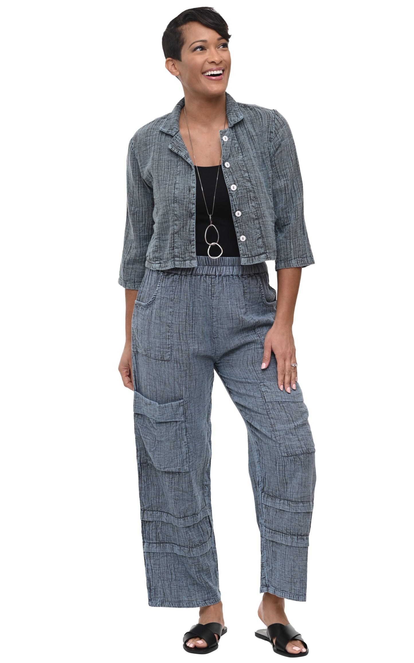 FINAL SALE VCG503 Parker Jacket Top in Stormy*