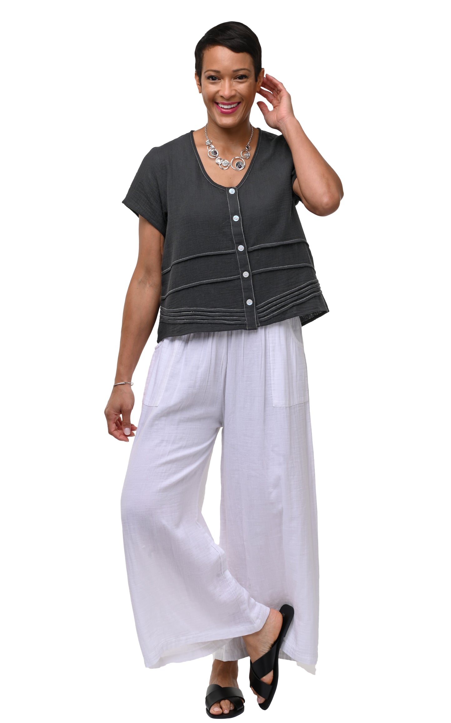 VCG115 Palazzo Pant in White*