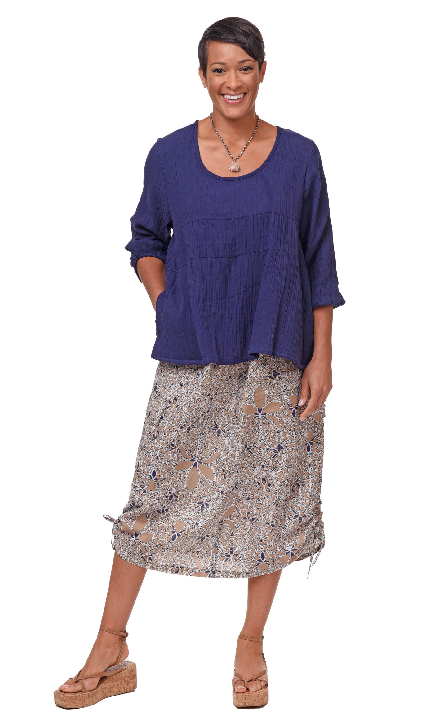 FINAL SALE VCG645 Dove Top in Navy*