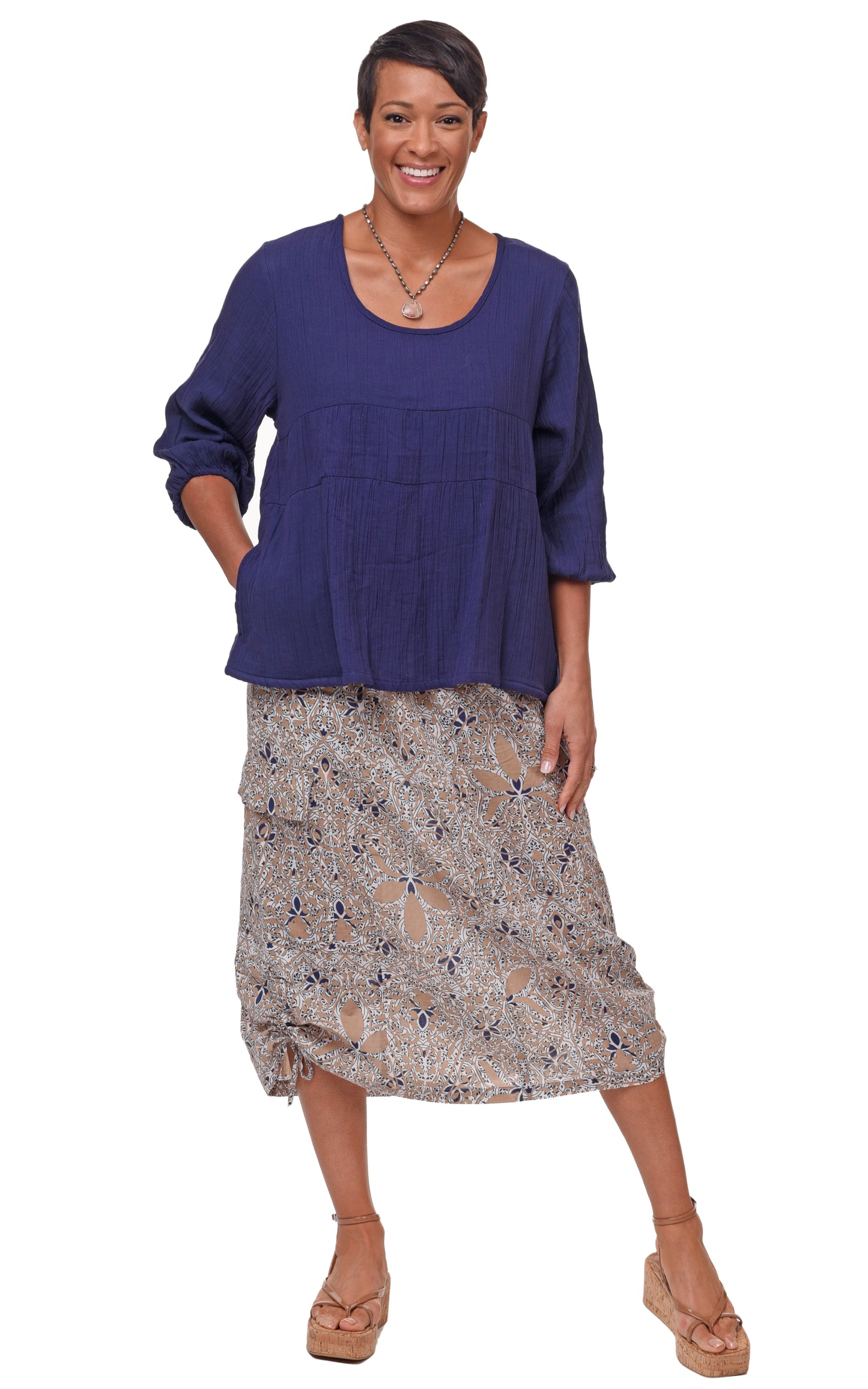 FINAL SALE VCG645 Dove Top in Navy*