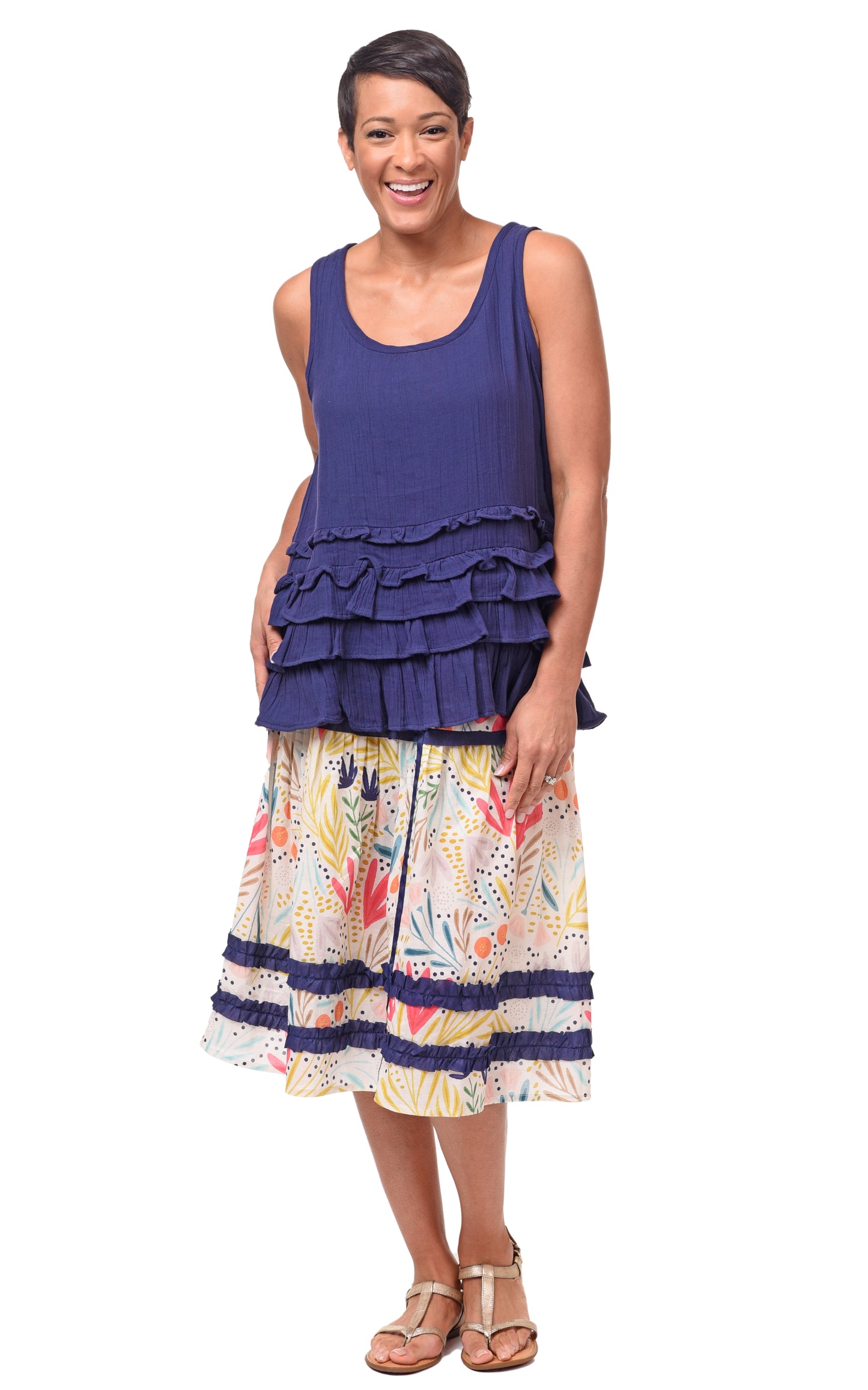 FINAL SALE VCG648 Cara Tank in Navy*