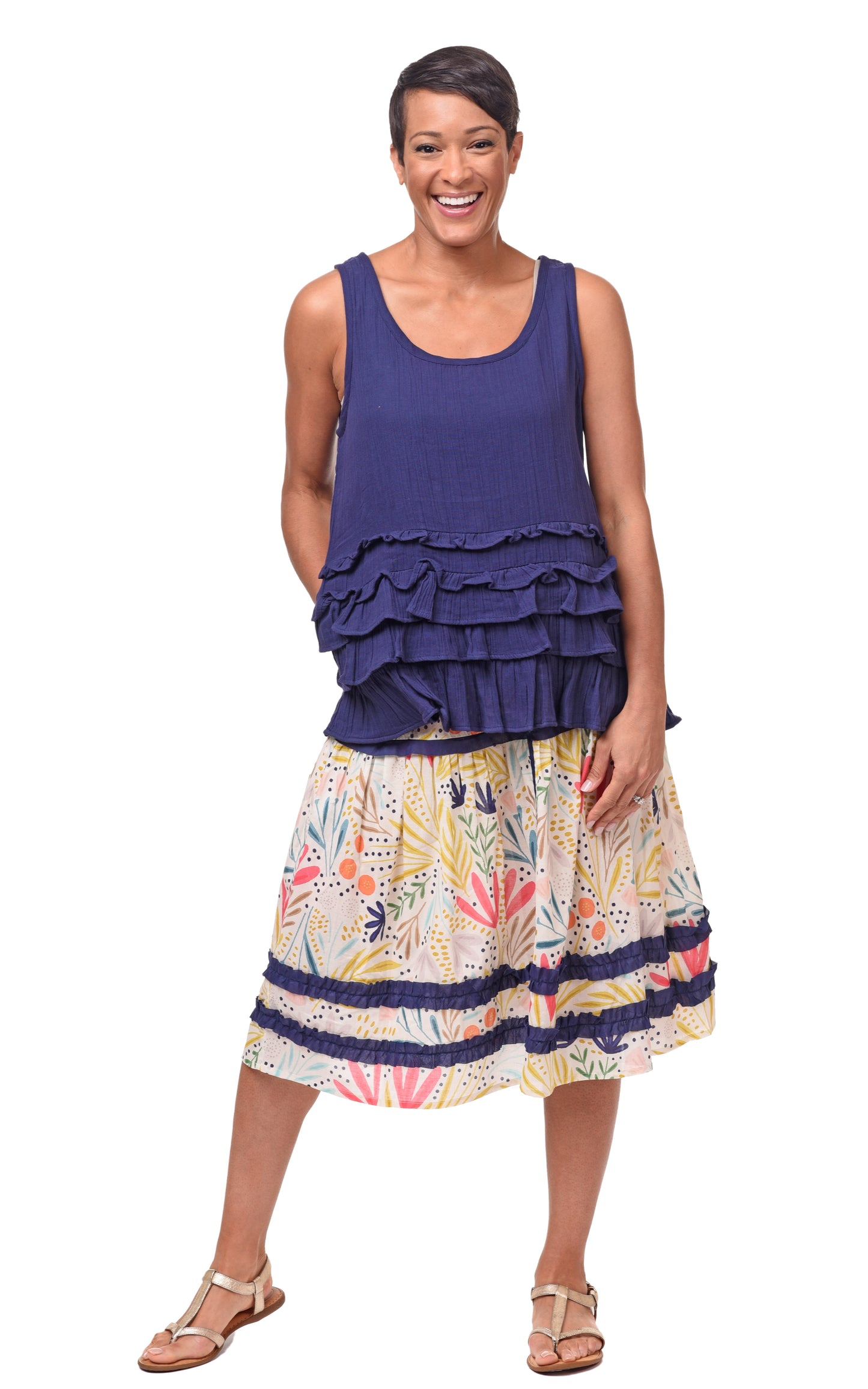 FINAL SALE VCG648 Cara Tank in Navy*
