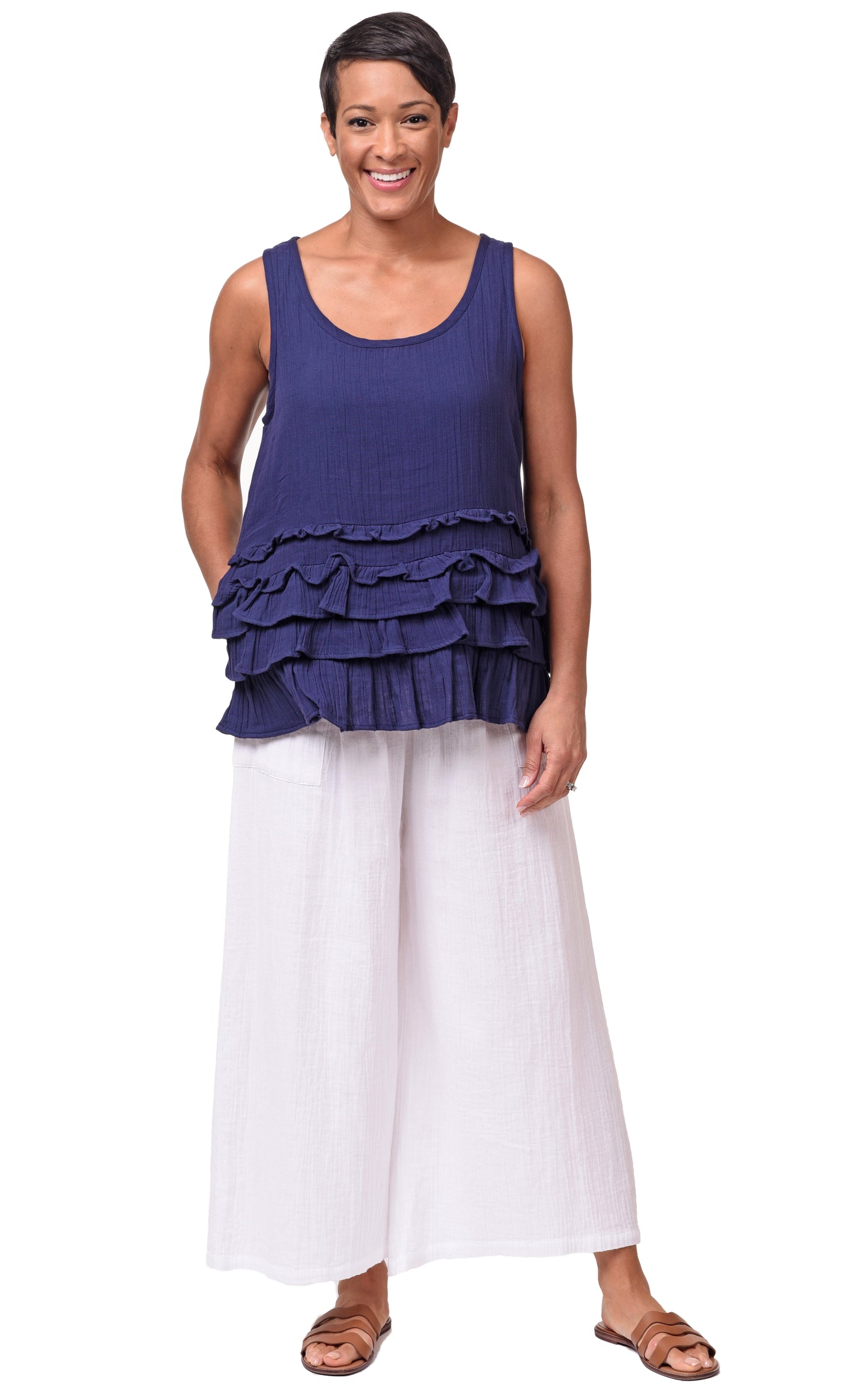 FINAL SALE VCG648 Cara Tank in Navy*
