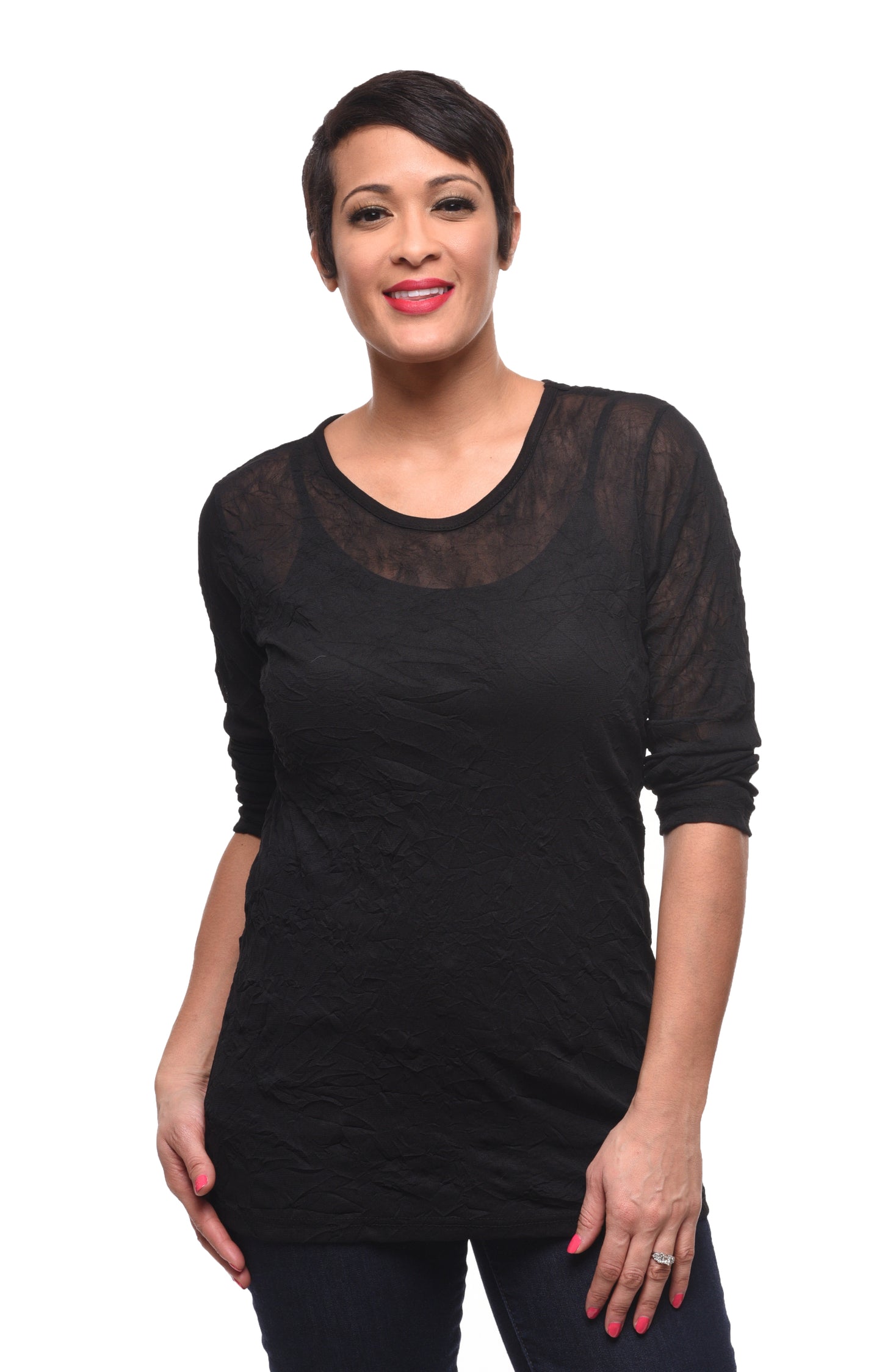 Mesh Tee in Black