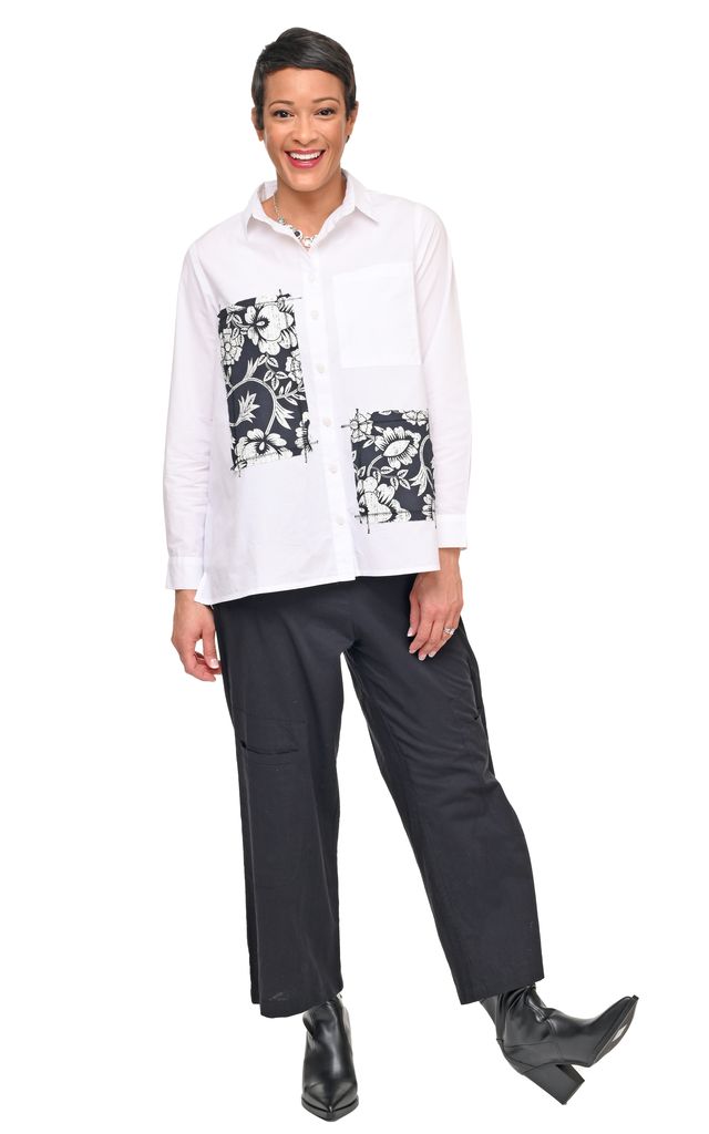 CV1212 Hadley Blouse in White & Harvest Floral*