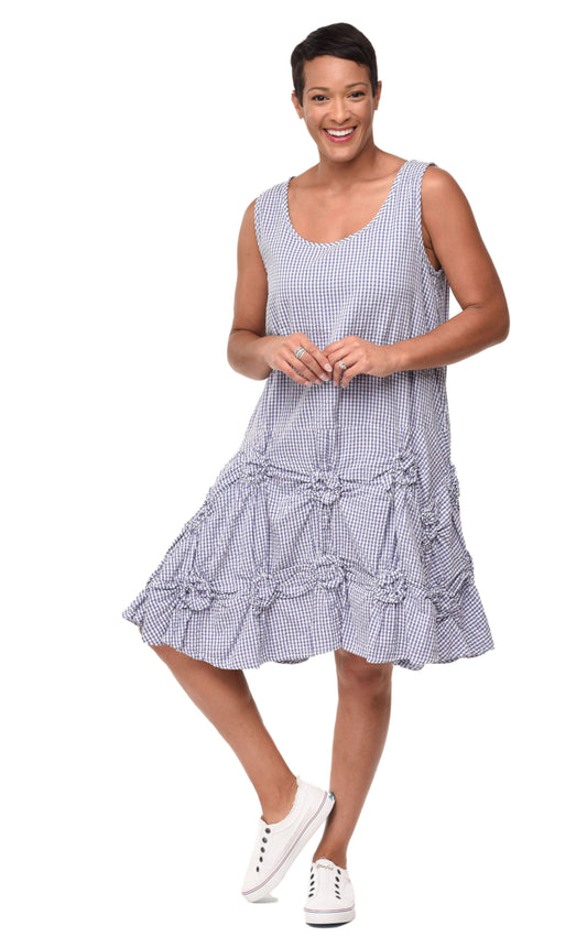 CV379 Matilda Dress in Little Peri Check*
