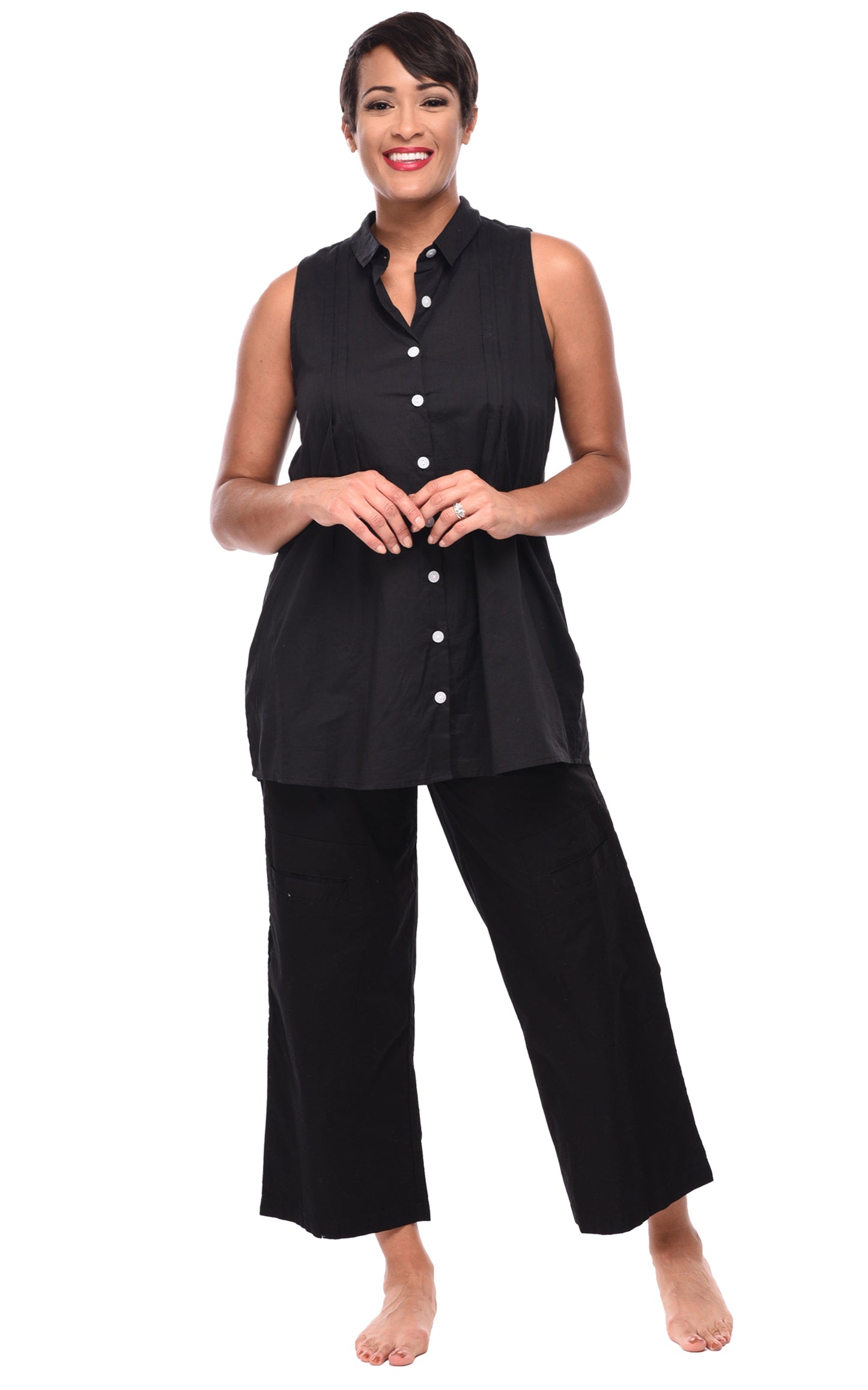FINAL SALE CV466 Lucy Tank in Black*