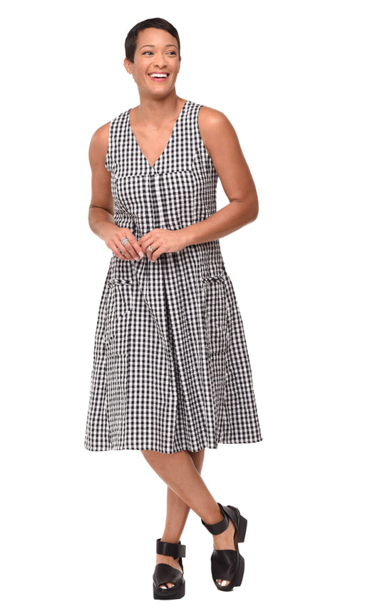 FINAL SALE CV656 Poppie Dress in Big Indy Check*