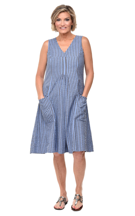FINAL SALE CV656 Poppie Dress in Doyle Stripe*