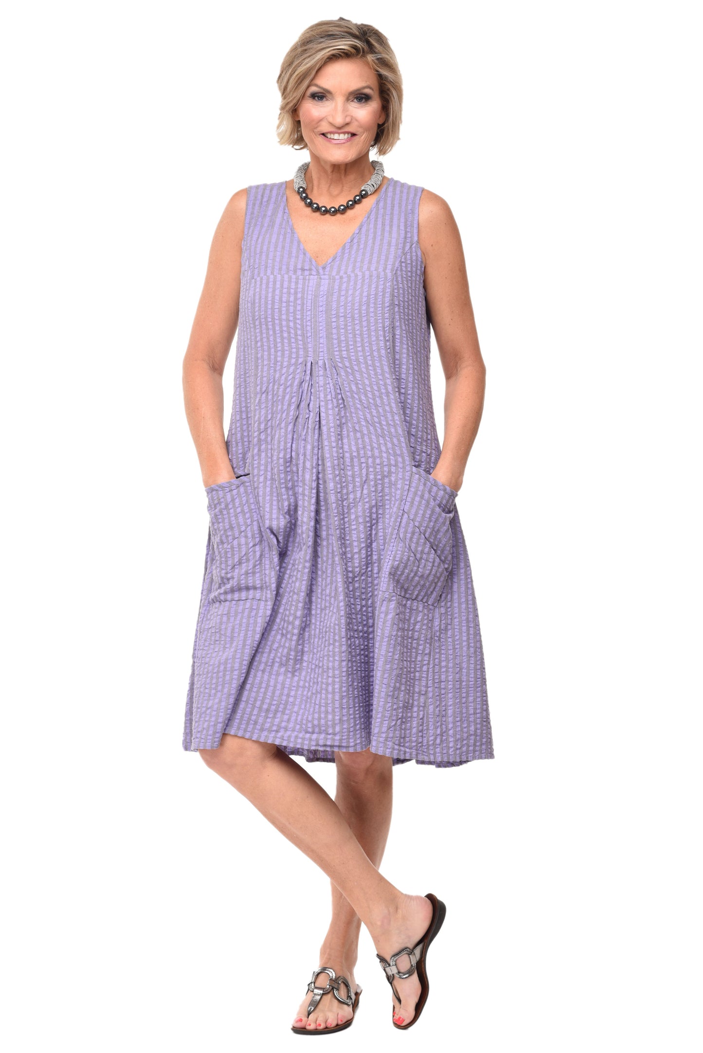 FINAL SALE CV656 Poppie Dress in Sully Stripe*