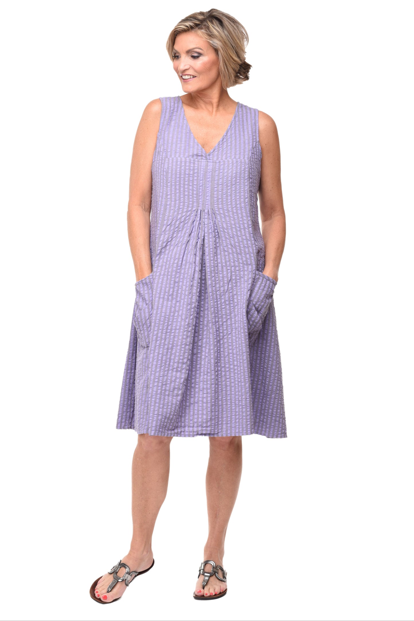 FINAL SALE CV656 Poppie Dress in Sully Stripe*