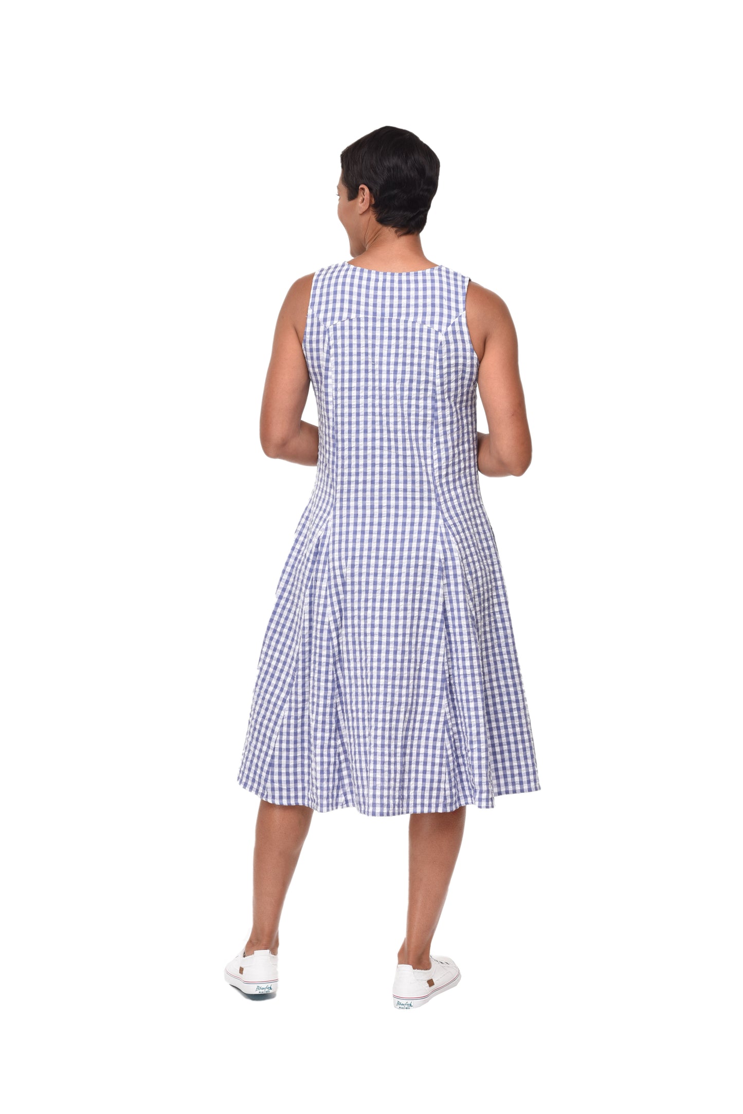 FINAL SALE CV656 Poppie Dress in Big Peri Check*