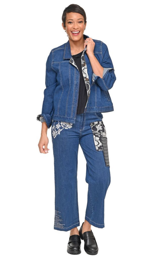 D521 Clarissa Denim Jacket with Harvest Floral*