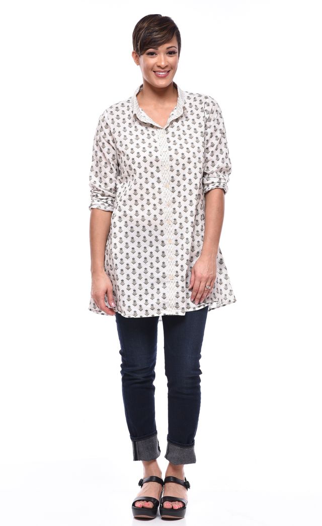 FINAL SALE CV201 Lynn Button Down in Chive*