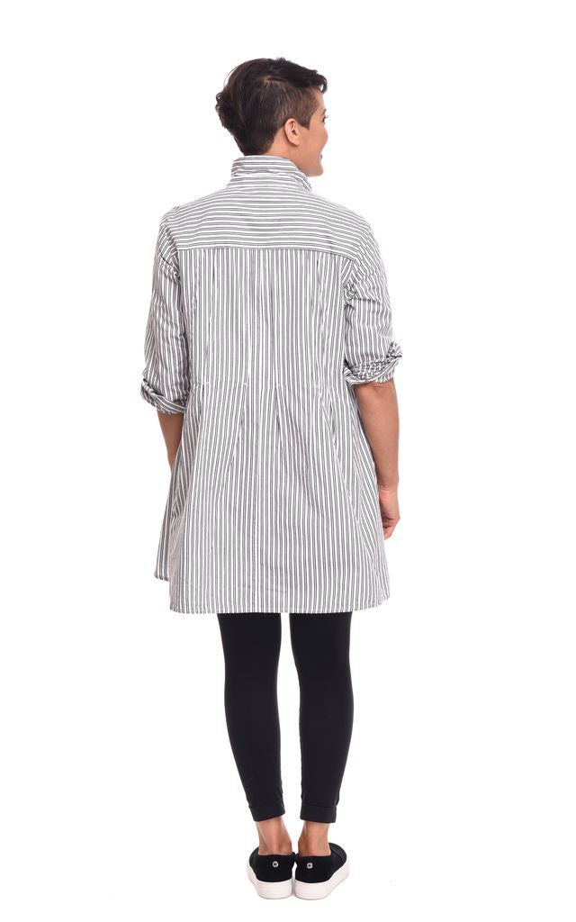 FINAL SALE CV125 Latte Shirt in Wells Stripe*