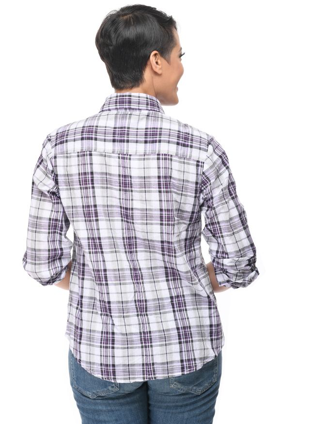 FINAL SALE CV45 Boyfriend Shirt in Lilac Plaid*