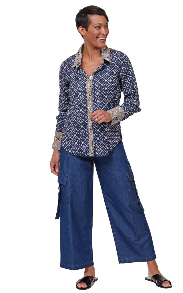 CV1087 Gretchen Button Down in Tile