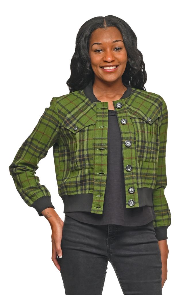 CV1226 Bobbi Bomber Jacket in Belfast Flannel*