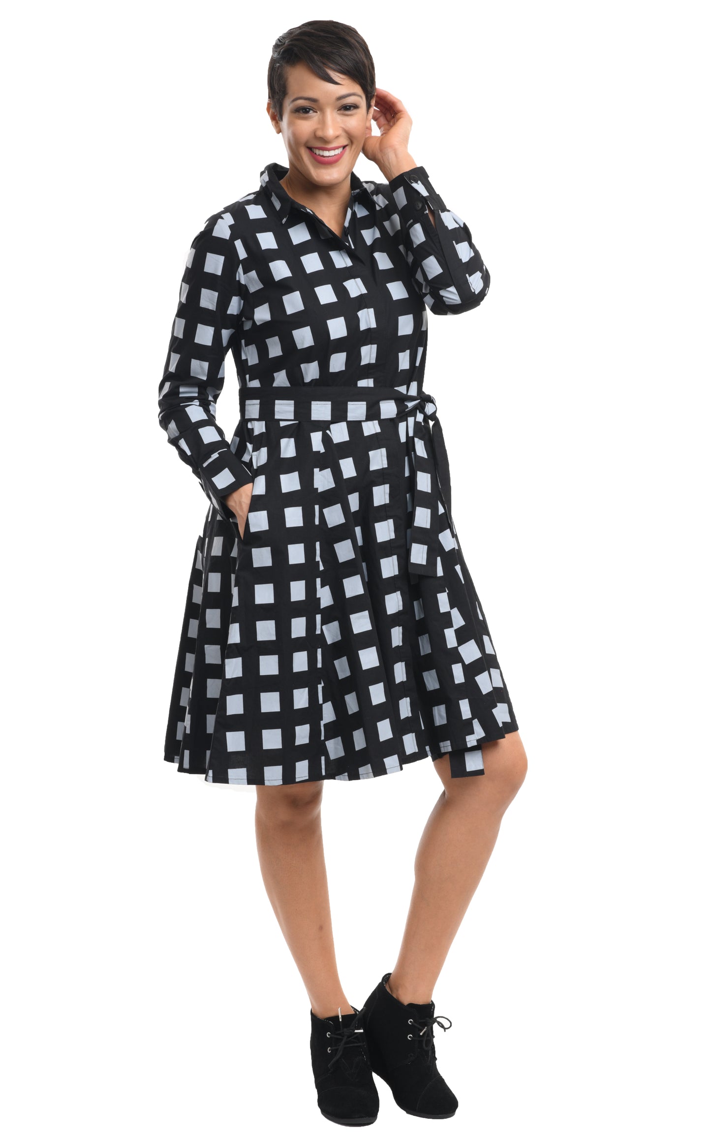 FINAL SALE Quinn in Black Gray Checkers by Snapdragon & Twig*
