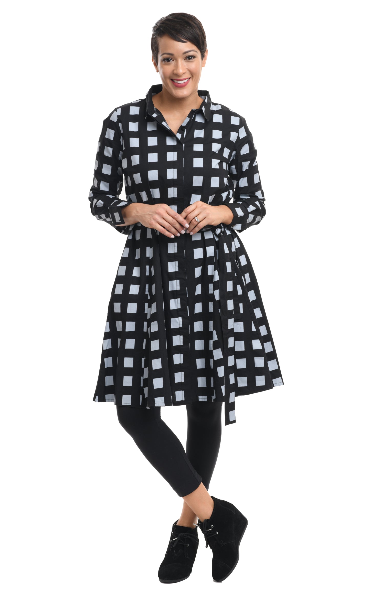 FINAL SALE Quinn in Black Gray Checkers by Snapdragon & Twig*
