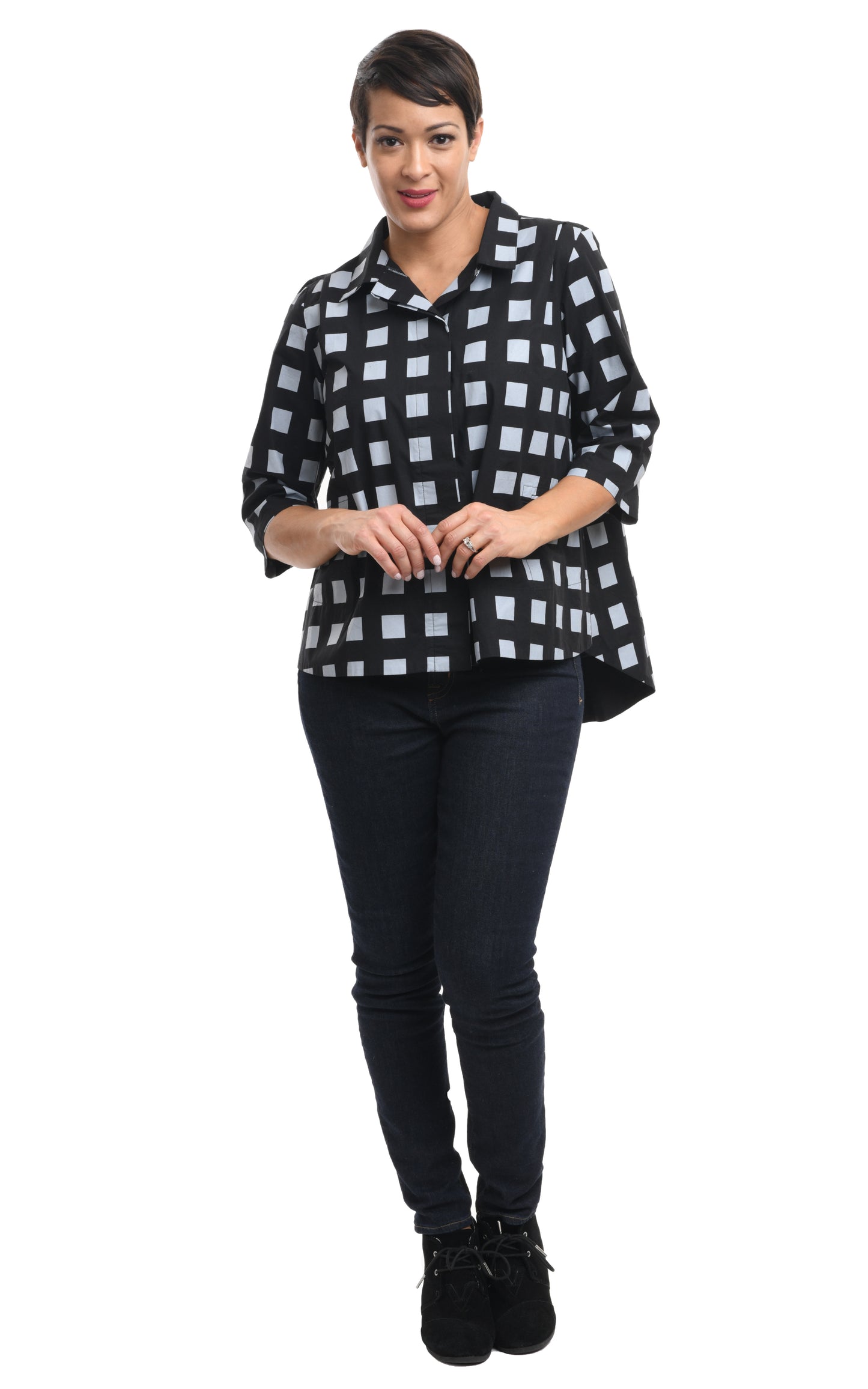 FINAL SALE Whitney in Black Gray Checkers by Snapdragon & Twig*