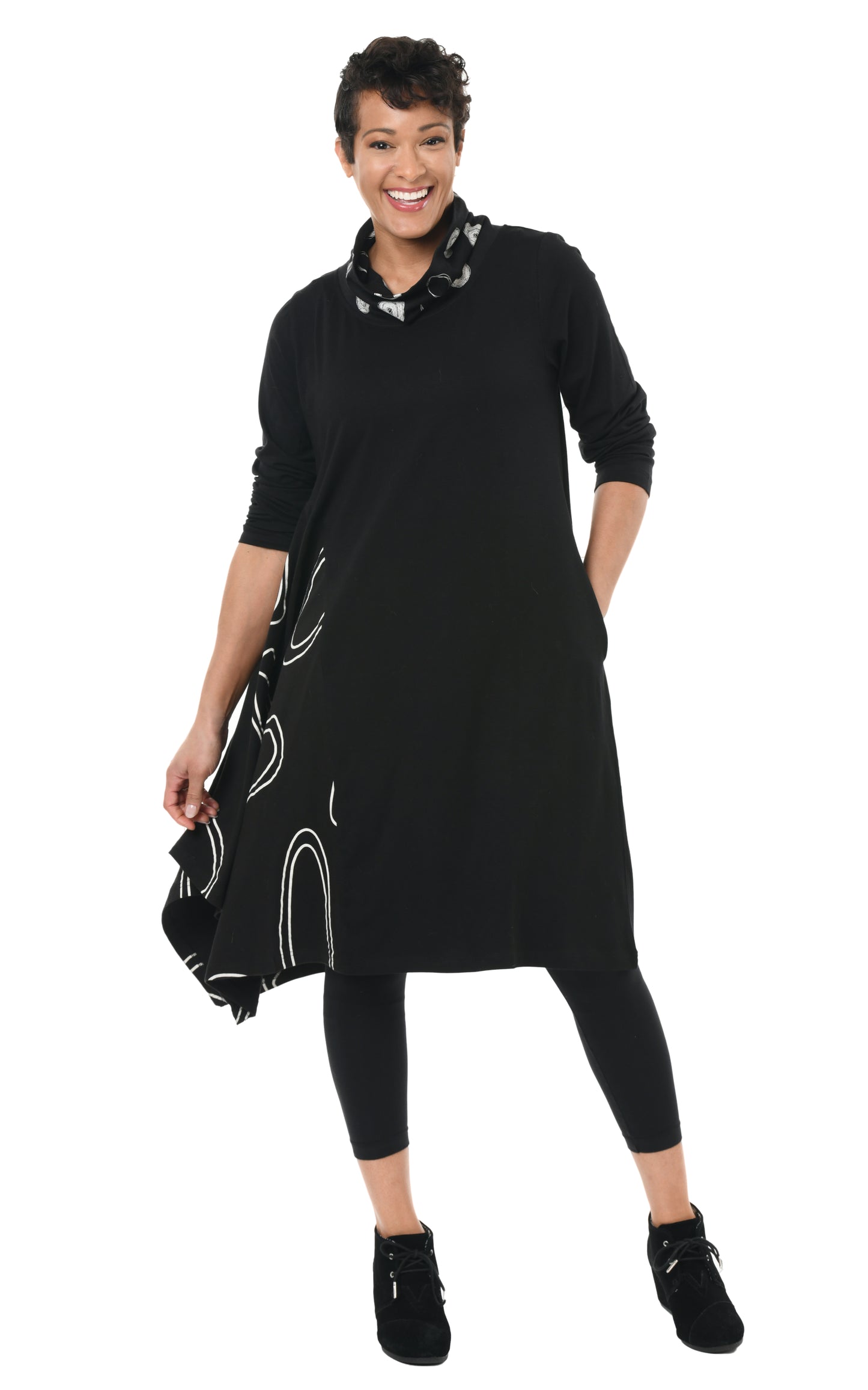 FINAL SALE SDM133 Emaline Dress in Black Multi
