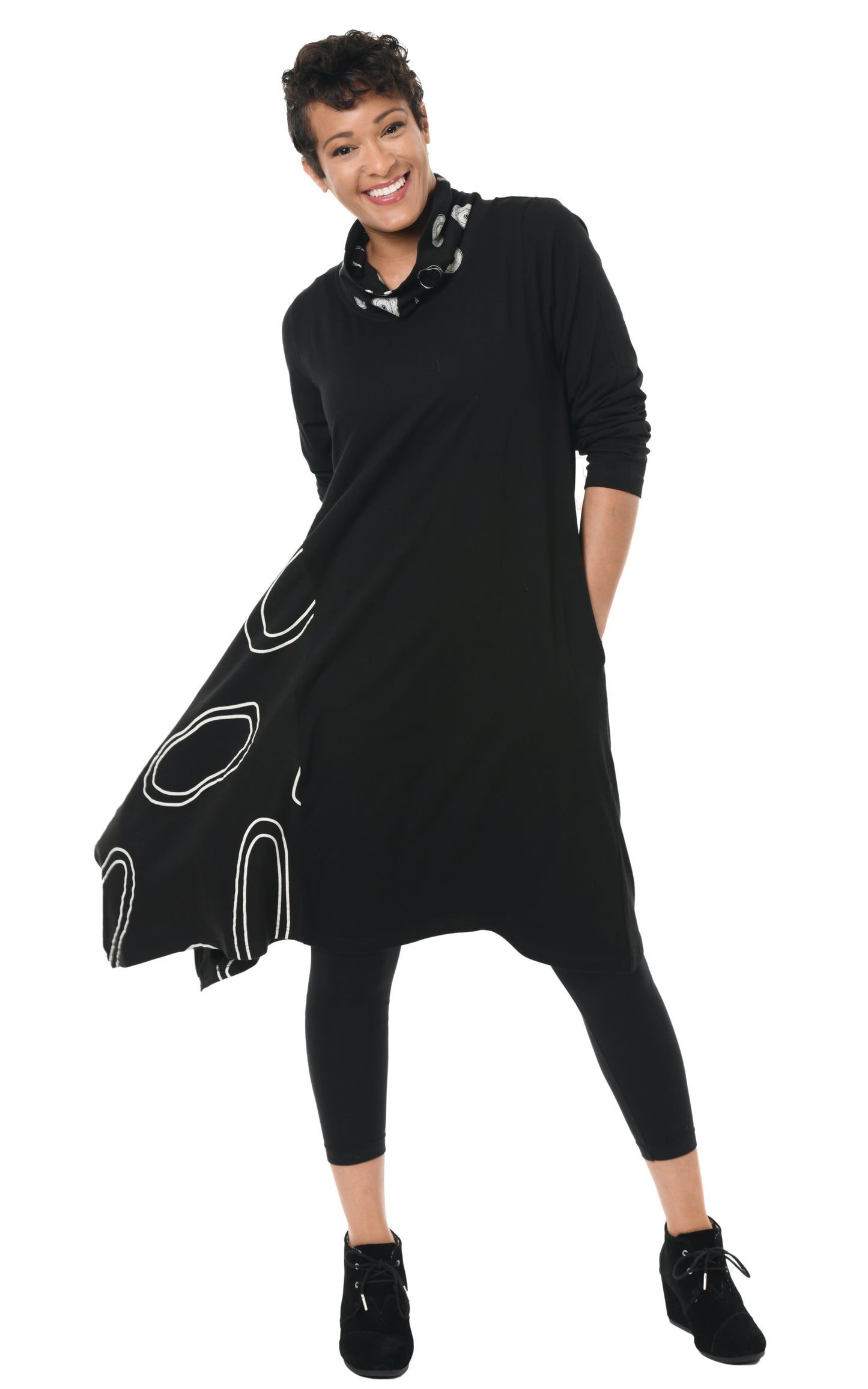 FINAL SALE SDM133 Emaline Dress in Black Multi
