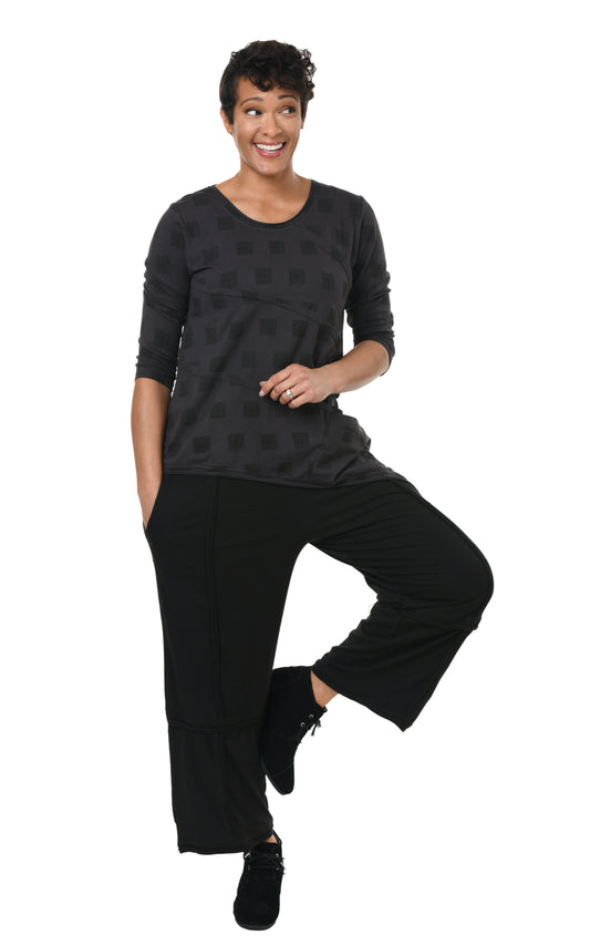 FINAL SALE SDM431 Madelyn Top in Charcoal Mini Chex*