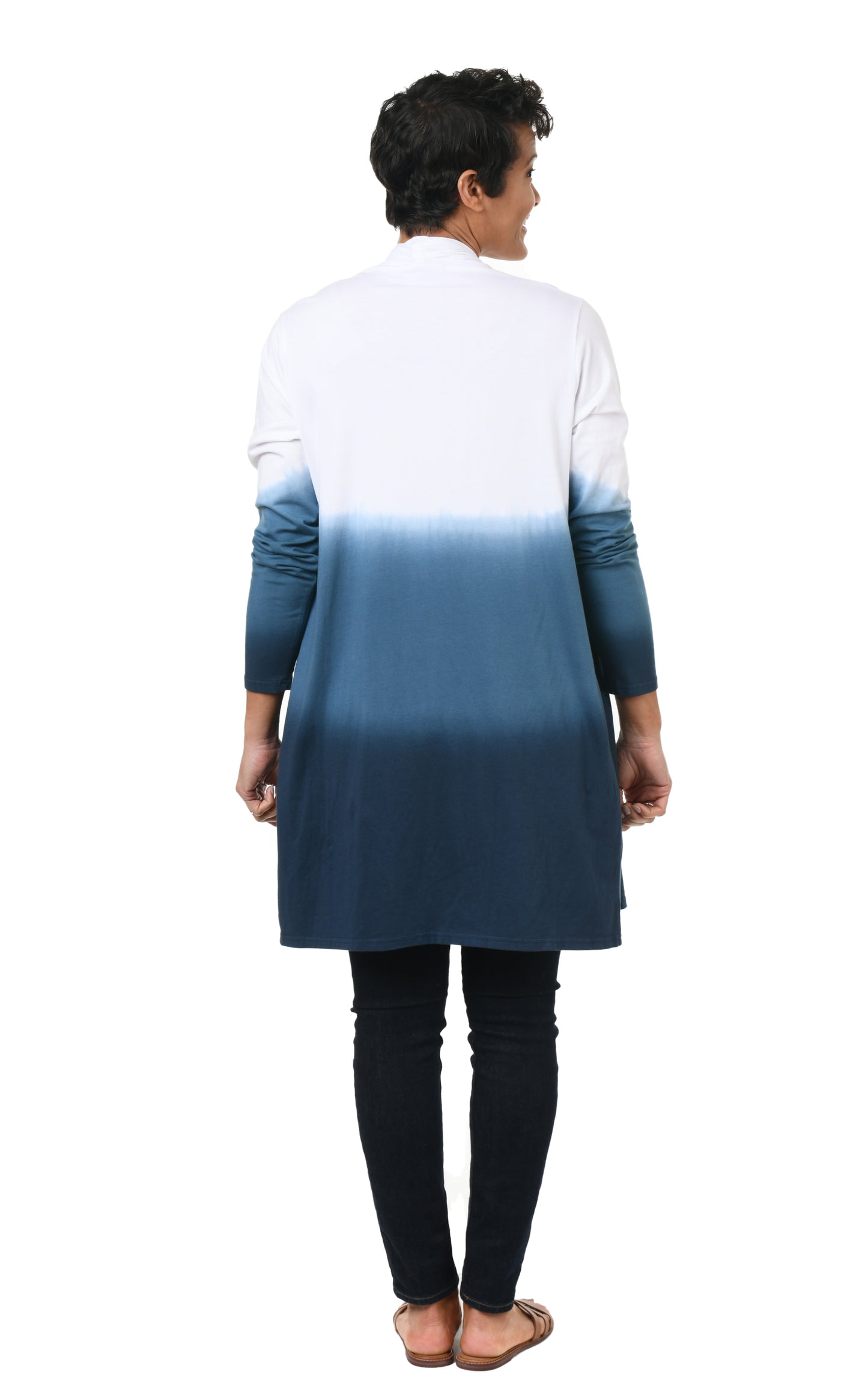 FINAL SALE SDM433 Bessie Cardigan in Real Teal Ombre