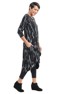 FINAL SALE L/S Karma Dress in Black Gray Airbrush by Snapdragon & Twig (Modal)